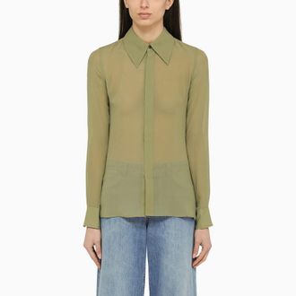 Ami Olive green silk shirt
