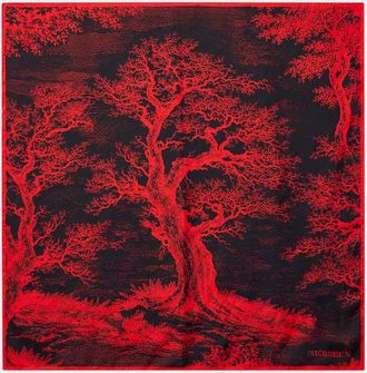 Alexander McQueen Pa&ntilde;uelo de sarga de seda estampado
