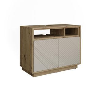 Vicco Mueble Bajo Lavabo Beatrice, Cachemira/roble Artesanal, 80 X 64 Cm Con 2 Puertas, Vicco