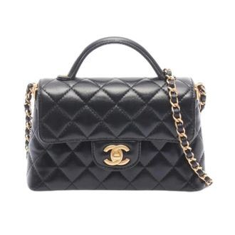 Chanel Pre-owned Matelasse Top Handle Small Flap 2way Shoulder Bag - Dames - Pre-owned - Zwart - Maat: ONE Size Leer