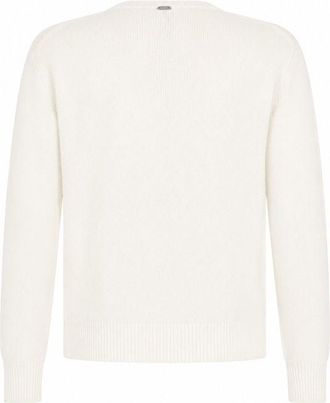 Herno Mens White Cashmere Sweater Clothing