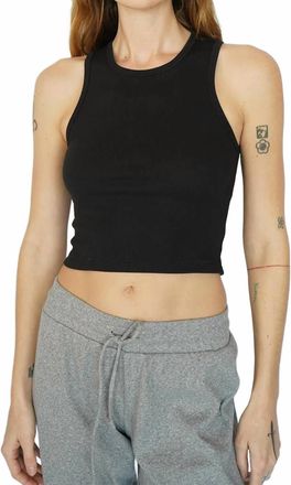 LnA Maya Cotton Rib Tank Top In Black