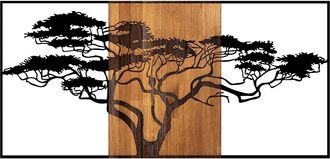 Asir Group LLC Accesorio Decorativo De Pared De Madera Accessory Negro Nuez