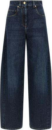 Brunello Cucinelli Wide Barrel Full Lenght Jeans Blu-Donna