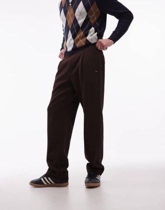 Tommy Hilfiger Essential - Pantaloni felpati marrone cioccolato