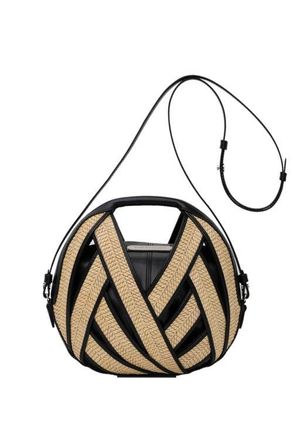 Perrin Paris Le Petit Panier Xbody Raphia in Raphia Beige /Black at Nordstrom