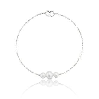 Lily & Roo Silver Multi Pearl Cluster Bracelet