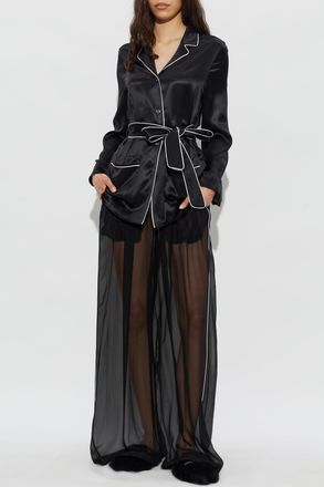 Dolce & Gabbana Silk Trousers, Womens, Black