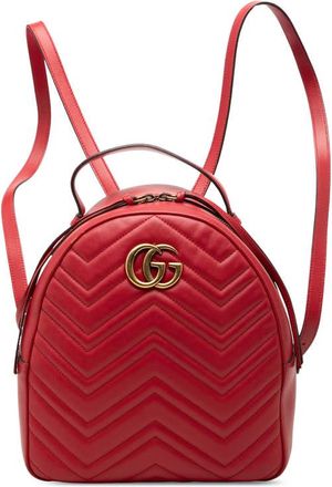 Gucci Pre-owned Gucci Small GG Marmont Matelasse Leather Backpack Ladies BS3BAGM14BEMWGD3