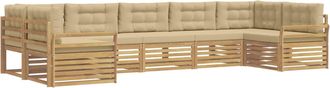 vidaXL Conjunto De Sof&aacute;s De Exterior 7 Uds. Y Beige Vidaxl