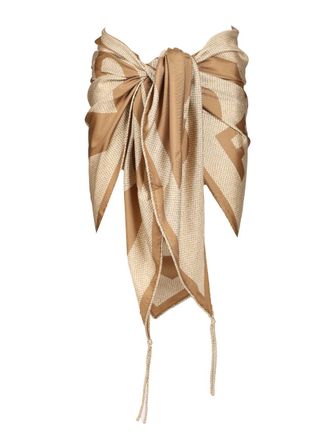 Ferragamo Silk Skirt Pareo Gonne Beige-Donna