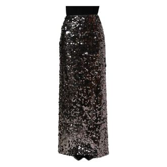 Dolce & Gabbana Sequin-Embellished Pencil Skirt - female - Dolce & Gabbana - Maxi Skirts - Brown - XL - Skirts
