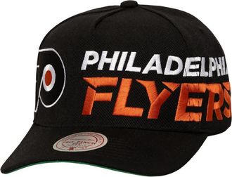 Mitchell & Ness Mens Mitchell & Ness Black Philadelphia Flyers Busted Logo Wordmark Wrap-Around Pro Pinch Adjustable Hat at Nordstrom
