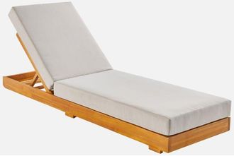 Sweeek Tumbona De Madera De Acacia Con Coj&iacute;n Multiposiciones