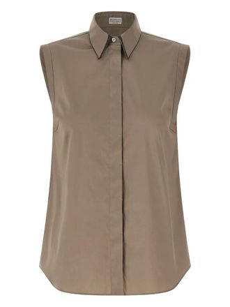 Brunello Cucinelli sleeveless shirt - Brown