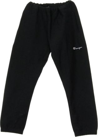 Champion Elastische Joggingbroek met Boorden Trainingspak - Dames - Sweatpants - Zwart - L - Katoen - Broeken