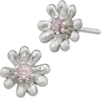 Savvy Cie Jewels Silver Cz Stud Earrings