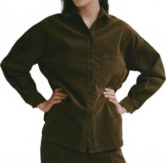 Shaina Mote Pocket Corduroy Shirt In Algae