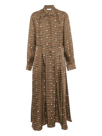 Max Mara Emmy printed silk midi dress - Brown