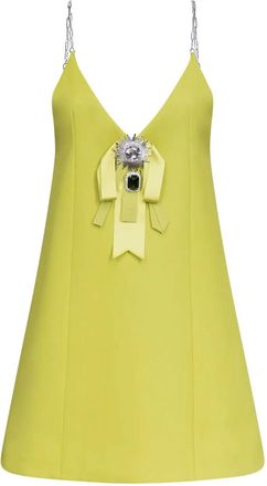 Area crystal-embellished mini dress - Green