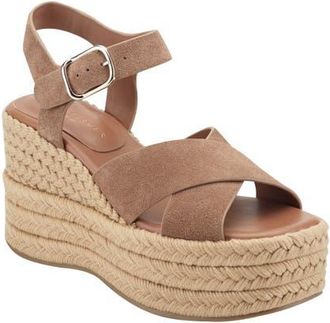 Marc Fisher Pasion Espadrille Ankle Strap Platform Wedge Sandal in Medium Natural at Nordstrom, Size 6.5