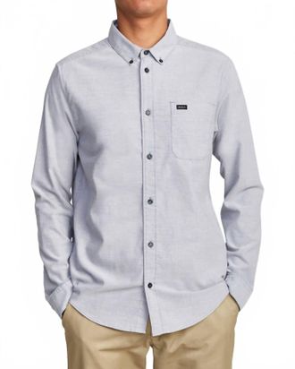 Rvca Thatll Do Stretch Long Sleeve Woven Shirt In Pavement