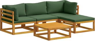 vidaXL Juego De Sof&aacute; 5 Uds. Natural Madera De Acacia S&oacute;lida Vidaxl