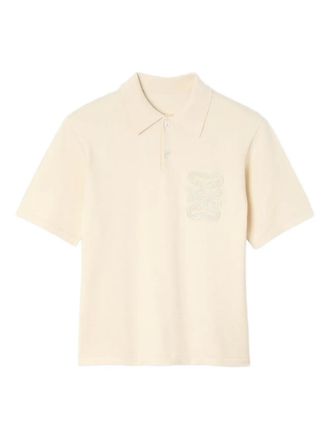 Sandro embroidered-detail polo shirt - men - Polyamide/Viscose - L - Yellow