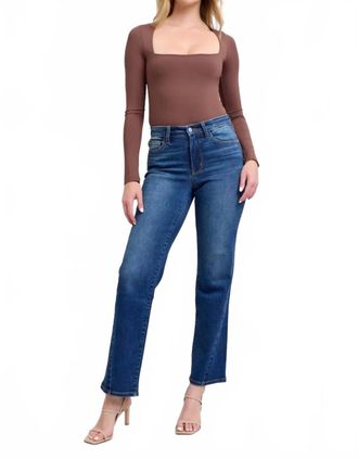 Judy Blue Side Seam Detail Straight Jeans In Medium Wash