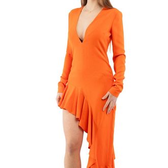 Moschino Womens Orange Marabou Casual Dress