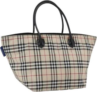 Burberry Pre-owned Tote Bags, female, Beige, Size: ONE SIZE Pre-owned Vintage Nylon Hand Bag