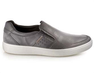 Ecco Mens Soft 7 Relaxed Slip On Shoe In Titanium