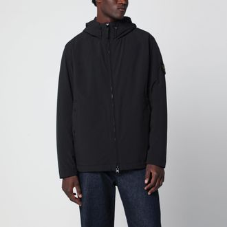 Stone Island Giacca con cappuccio nera in materiale tecnico