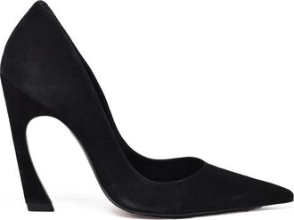 Schutz Black Suede Pointed Pumps