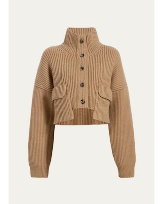 Khaite Eita Ribbed Cashmere Cardigan