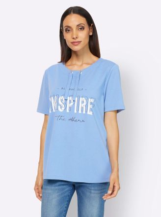 Heine Sweatshirt HEINE, Damen, Gr. 34, blau (himmelblau), 72% Viskose, 20% Polyester, 8% Elasthan, unifarben, Rundhals, Sweatshirts Sweatshirt