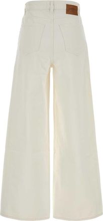 Ganni Womens White Denim Jeans Bright Organic Cotton