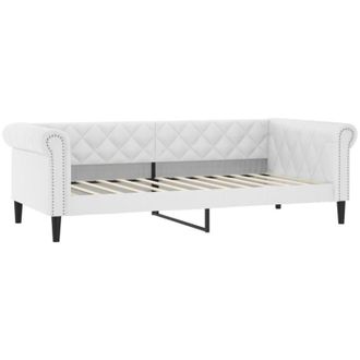 vidaXL Sof&aacute; Cama Cuero Sint&eacute;tico Blanco 100x200 Cm Vidaxl