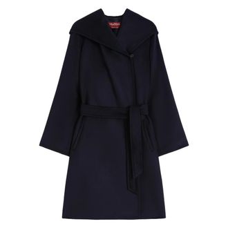 Max Mara Belted Coats, female, Blue, Size: S Max Mara Coats Blue