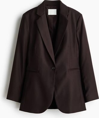 H&M Single-breasted Blazer in Dark Brown at Nordstrom, Size X-Small