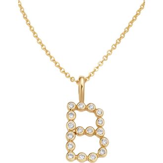 Made by Mary CZ Poppy Initial Necklace in Gold Vermeil Initial B at Nordstrom