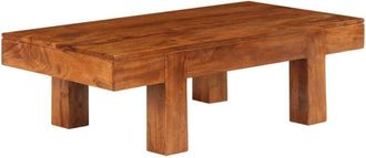 vidaXL Mesa De Centro Madera Maciza Acacia Acabado Miel 100x50x30 Cm Vidaxl
