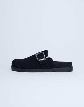 Topshop Amy - Sabot neri con fibbia-Nero