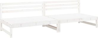 vidaXL Garden Middle Sofas 2 pcs White 120x80 cm Solid Wood Pine Vidaxl