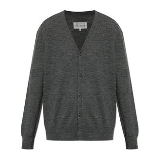 Maison Margiela Cardigans, male, Gray, M, Cardigan with sewn-on elbow patches