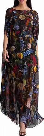 Alice & Olivia Linn Cape Maxi Dress In Social Hour Black