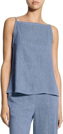 Theory Apron Front Linen Blend Twill Camisole in Light Denim at Nordstrom, Size X-Large