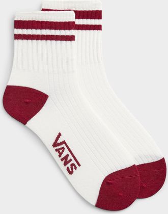 Vans Mens Double-stripe ribbed ankle socks