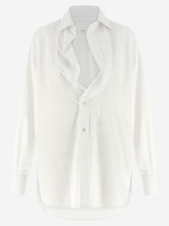 Maison Margiela Camisa de algod&oacute;n con cuello por dentro de Maison Margiela