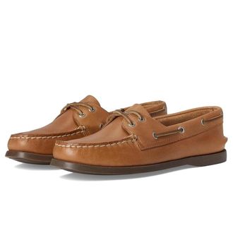 Sperry Top-Sider Authentic Original Women Tan Leather Moc Toe 2 Eye Boat Shoe HTAT1719